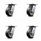 Service Caster 5 Inch Heavy Duty Rubber on Aluminum Caster Set with Roller Bearings, 4PK SCC-35S520-RAR-4 - alternate 1